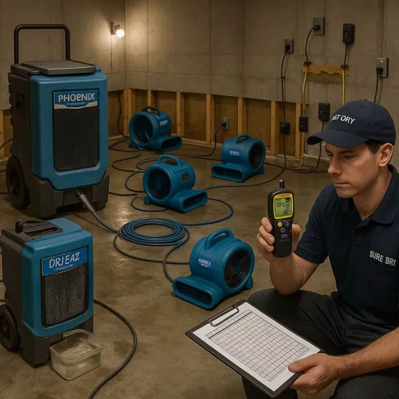 Structural Drying and Dehumidification process in Ipswich, MA